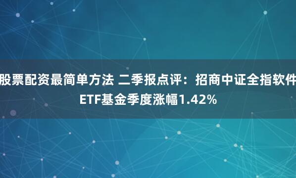 股票配资最简单方法 二季报点评：招商中证全指软件ETF基金季度涨幅1.42%