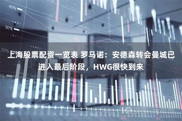 上海股票配资一览表 罗马诺：安德森转会曼城已进入最后阶段，HWG很快到来